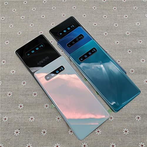 Back Glass Panel for Samsung Galaxy S10 Plus S10+ Blue with Camera Lens Module and Self Adhesive Tape - EGFix Back Glass Panel for Samsung Galaxy S10 Plus S10+ Blue with Camera Lens Module and Self Adhesive Tape - EGFix
